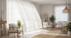 Light curtains creating an airy and bright room