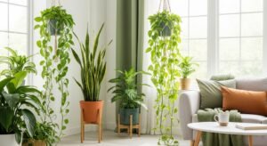 Indoor plants adding freshness to modern home decor