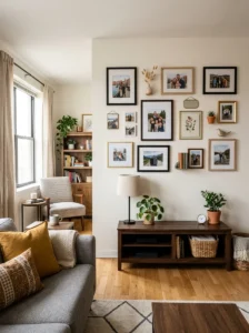 Personal decor items styled in apartment