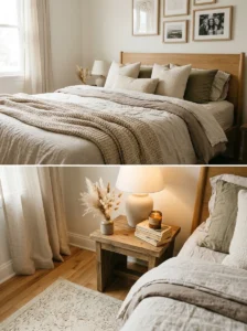 Personal touches in cozy bedroom decor