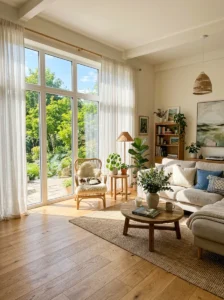 Living room with strong natural light and open feel
