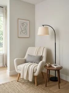 Minimal area balancing eclectic decor