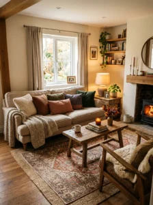 Layered textures in living room