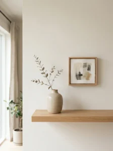 Simple purposeful decor in minimalist room