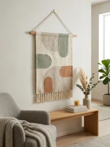 Fabric tapestry used as wall decor