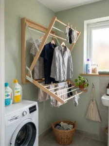 Wall mounted drying rack small utility room