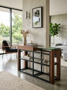 Mixed materials creating depth in home design