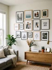 DIY gallery wall with photo frames