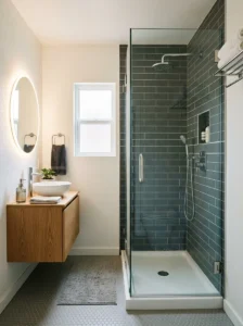 Glass elements making bathroom look spacious