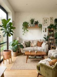 Indoor plants home interior design