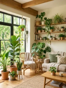 Indoor plants adding freshness to home