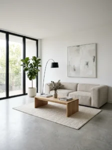 Rearranged furniture improving room layout