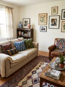 Mixed patterns in eclectic home styling