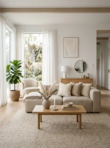 Neutral color palette creating calm home design