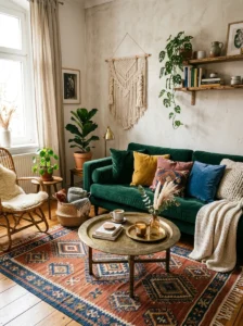 Mixed textures adding depth to apartment decor