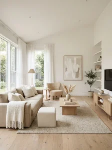 Neutral color living room design