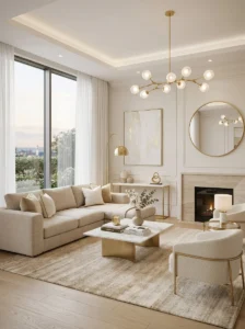 Neutral luxury living room design