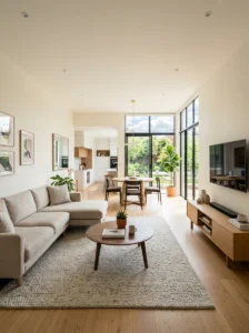 Open layout living room