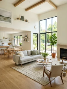 Open layout making living room feel spacious