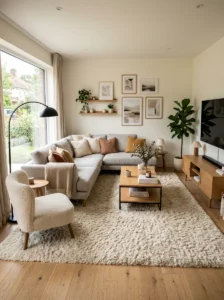 Living room rug styling