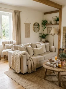 Layered textures adding warmth to home interior