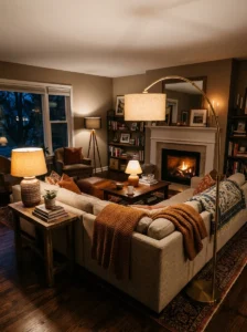 Layered lighting creating soft ambience