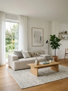 Low furniture making living room feel open