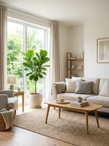 Single plant adding life to minimalist room
