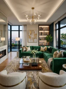 Statement sofa luxury living room