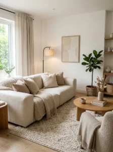 Soft textures adding depth to minimalist space