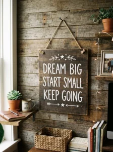 DIY quote board on wall