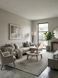 Monochrome color palette in minimalist interior