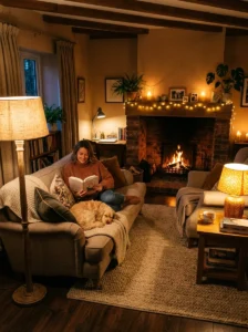 Warm lighting creating cozy home feel