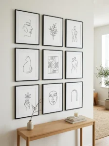 Minimal line art wall decor with clean design
