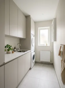 Closed cabinets utility room organization