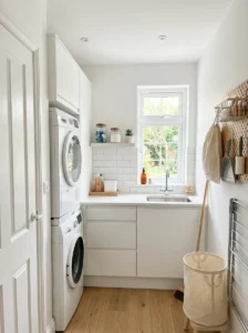 Light color small utility room design