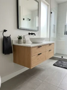 Floating vanity creating a clean and modern look