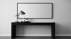 Minimalist black and white vanity room design