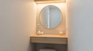 Small vanity corner setup for limited space