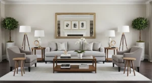 Symmetrical home decor arrangement