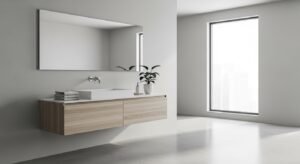 Floating vanity creating a clean and modern look