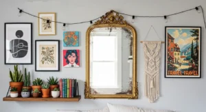 Mixed style bedroom wall decor