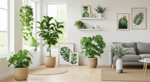 Plants in home interior decor