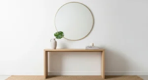Simple entryway with console table and mirror