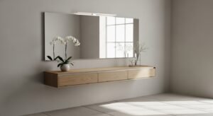 Floating vanity creating a clean and modern look
