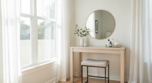 Vanity placed by window with natural light