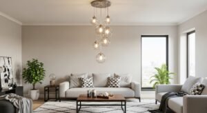 Statement lighting modern living room decor