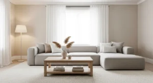 Neutral color palette creating cohesive home design
