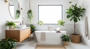 Natural bathroom decor