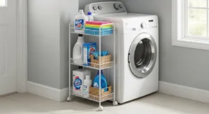 Rolling cart providing flexible laundry storage